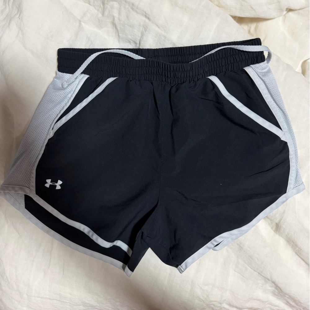 Under Armour Black Athletic Shorts with Light Gray Trim